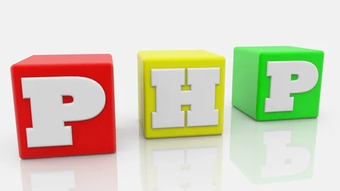 PHP concept on colorful cubes Stock Footage 92084714