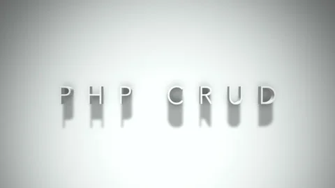 Php crud 3D title animation with shadows on a white background Stock Footage 297268814