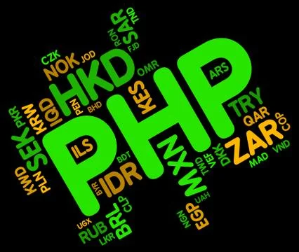 Php Currency Indicates Exchange Rate And Broker Stock-Illustration