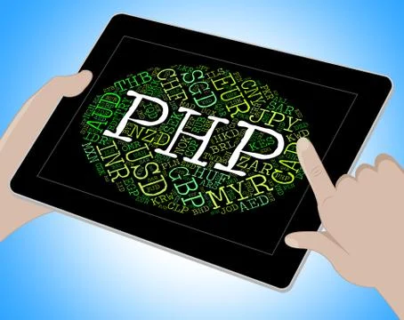Php Currency Shows Forex Trading And Broker Illustrazione stock