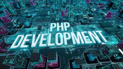 PHP development with digital technology concept Stock Footage 103553535