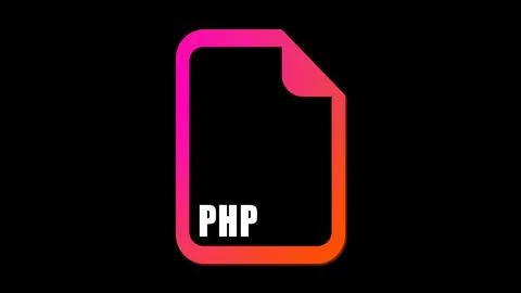 PHP file format icon on dark background. Stock Illustration