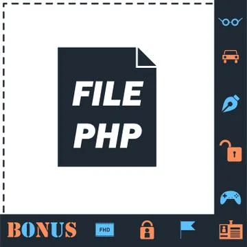 PHP File icon flat Stock-Illustration