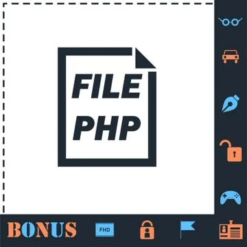 PHP File icon flat イラスト素材