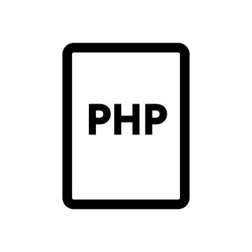 PHP file icon line isolated on white background. Black flat thin icon on mo.. 스톡 일러스트