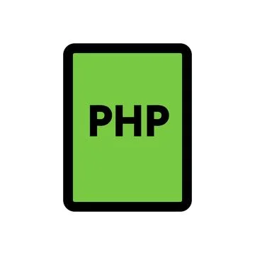 PHP file icon line isolated on white background. Black flat thin icon on mo.. Stock Illustration