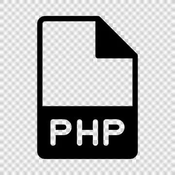 Php file type icon. document files and folder format symbol icons Illustrazione stock