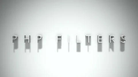 Php filters 3D title animation with shadows on a white background Stock Footage 297268813