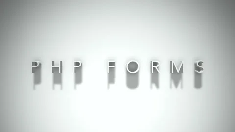 Php forms 3D title animation with shadows on a white background Video stock 297268815