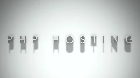 Php hosting 3D title animation with shadows on a white background Stock Footage 297268819
