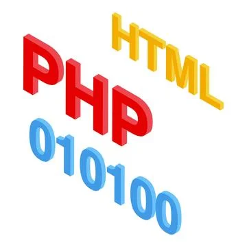 Php html binary code programming language concept Stock Illustration