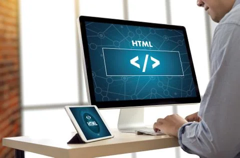 PHP HTML DEVELOPER Web Code design  Programmer working in a software in Devel Stock-Fotos