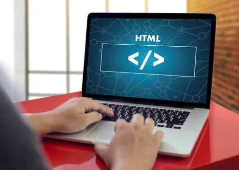 PHP HTML DEVELOPER Web Code design  Programmer working in a software in Devel Stock Photos
