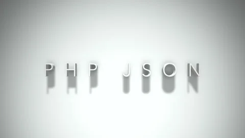 Php json 3D title animation with shadows on a white background Stock Footage 297268820