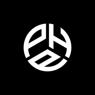 PHP letter logo design on black background. PHP creative initials letter logo Ilustración de archivo