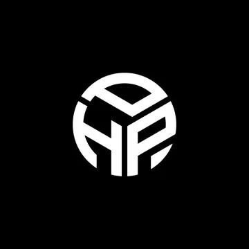 PHP letter logo design on black background. PHP creative initials letter logo Stock-Illustration