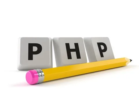 PHP letters with pencil 스톡 일러스트