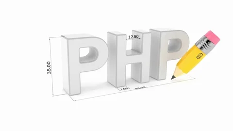 PHP letters with pencil isolated on white background Stock Footage 71620705