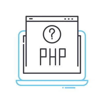 Php line icon, outline symbol, vector illustration, concept sign Illustrazione stock
