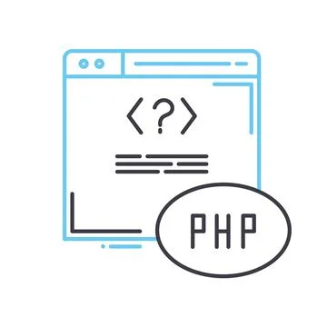 Php line icon, outline symbol, vector illustration, concept sign Illustration
