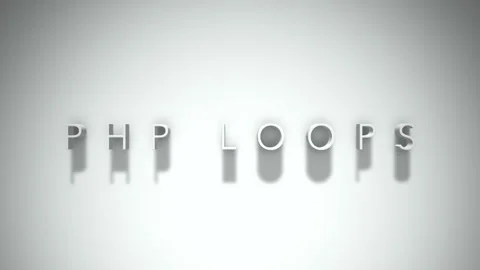 Php loops 3D title animation with shadows on a white background Stock Footage 297268823