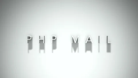 Php mail 3D title animation with shadows on a white background Stock Footage 297268850