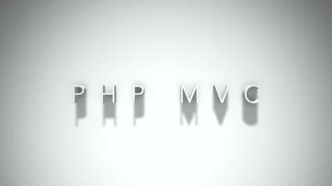 Php mvc 3D title animation with shadows on a white background Stock Footage 297268825