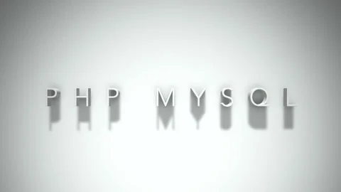 Php mysql 3D title animation with shadows on a white background Stock Footage 297268827