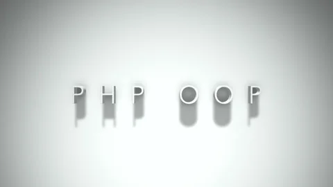Php oop 3D title animation with shadows on a white background Stock Footage 297268830