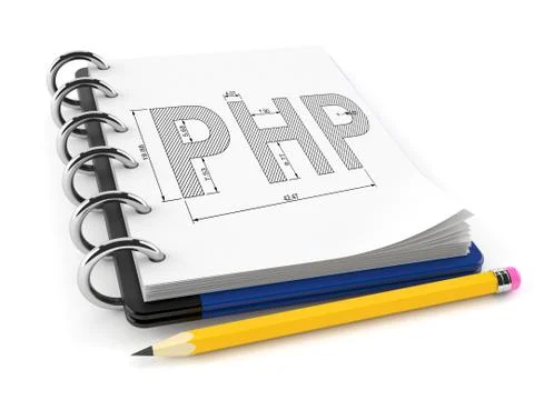 PHP plan on notepad 스톡 일러스트