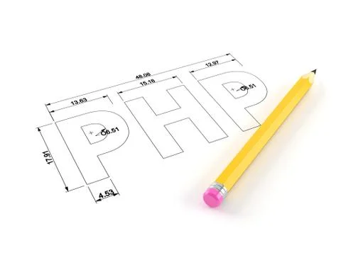 PHP plan with pencil 스톡 일러스트