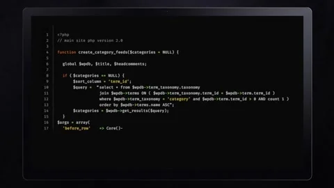 PHP programming code Stock Footage 166348095
