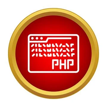 Php programming code on web browser icon Stock Illustration