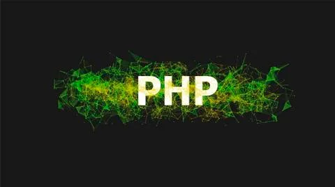 PHP programming with colorful plexus design Stock Illustration