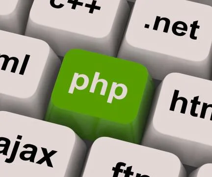 Php programming key shows internet development language Stock Illustration