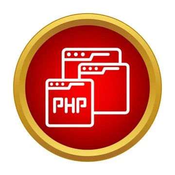 Php programming language browser windows icon Illustrazione stock