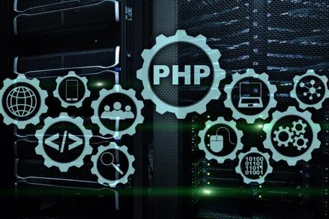PHP programming language. Developing programming and coding technologies.Cyber Stock-Fotos