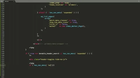 Php Programming Language Source Code Typing Effect. Php Programmer Ticker Col Stock Footage 147925640