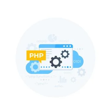 PHP programming vector illustration Illustrazione stock