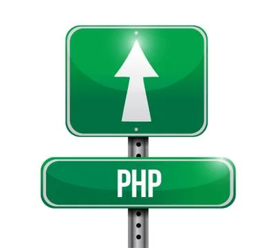 Php road sign illustration over a white background Stock-Illustration