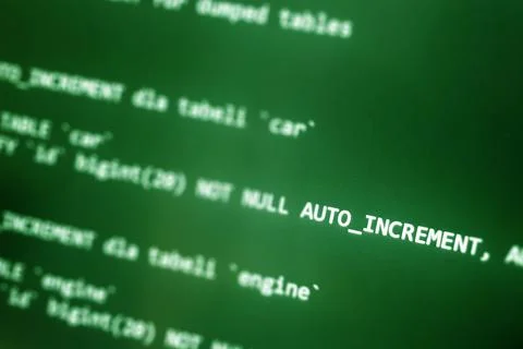 PHP screen code. Development monitor. Programming concept background, databas 스톡 사진