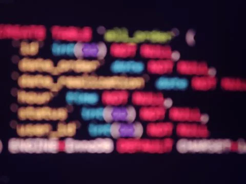 PHP screen code. Development monitor. Programming concept background, databas Stock Photos