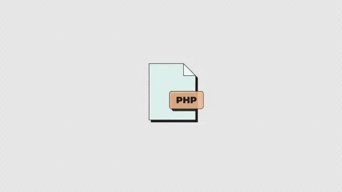 PHP script file format neubrutalism UI element animation Stock Footage 336186576