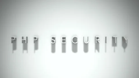 Php security 3D title animation white text on a white background Stock Footage 299758536