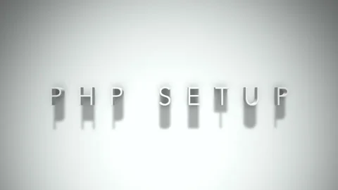 Php setup 3D title animation with shadows on a white background Stock Footage 297268832