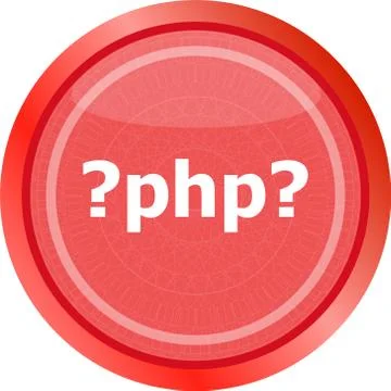 PHP sign icon. Programming language symbol. Circles buttons Illustrazione stock
