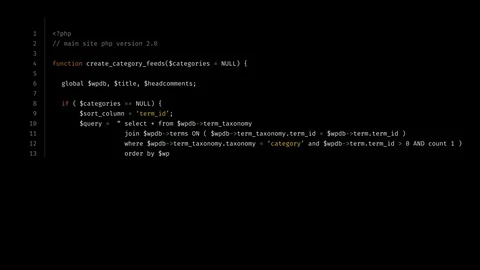 PHP Source Code Screen Stock Footage 129302418