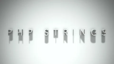 Php strings 3D title animation with shadows on a white background Stock Footage 297268835