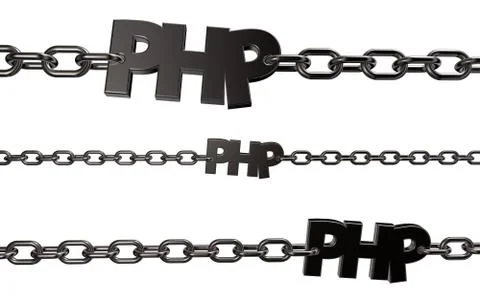 Php tag on chains - 3d illustration Stock-Illustration