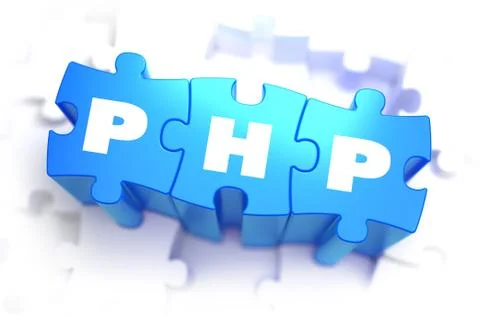 PHP - Text on Blue Puzzles 库存插图